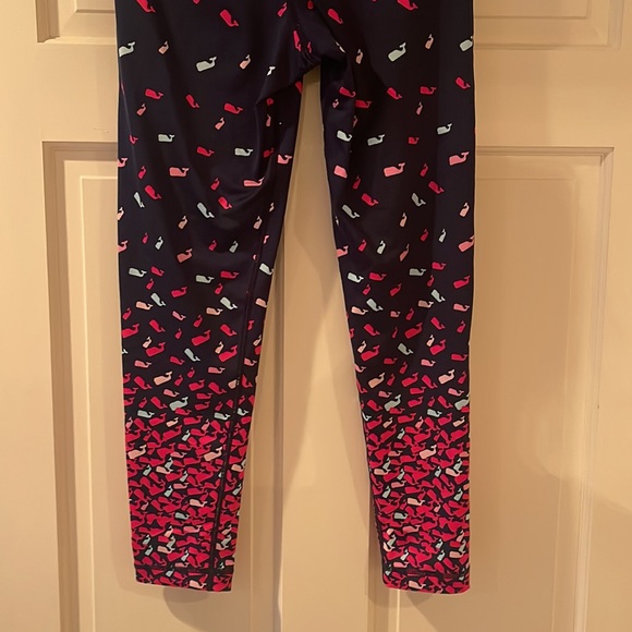 Vineyard Vines 🐳 S Navy Blue Confetti Whales Performance Tights Fitted + Bag - Picture 4 of 8
